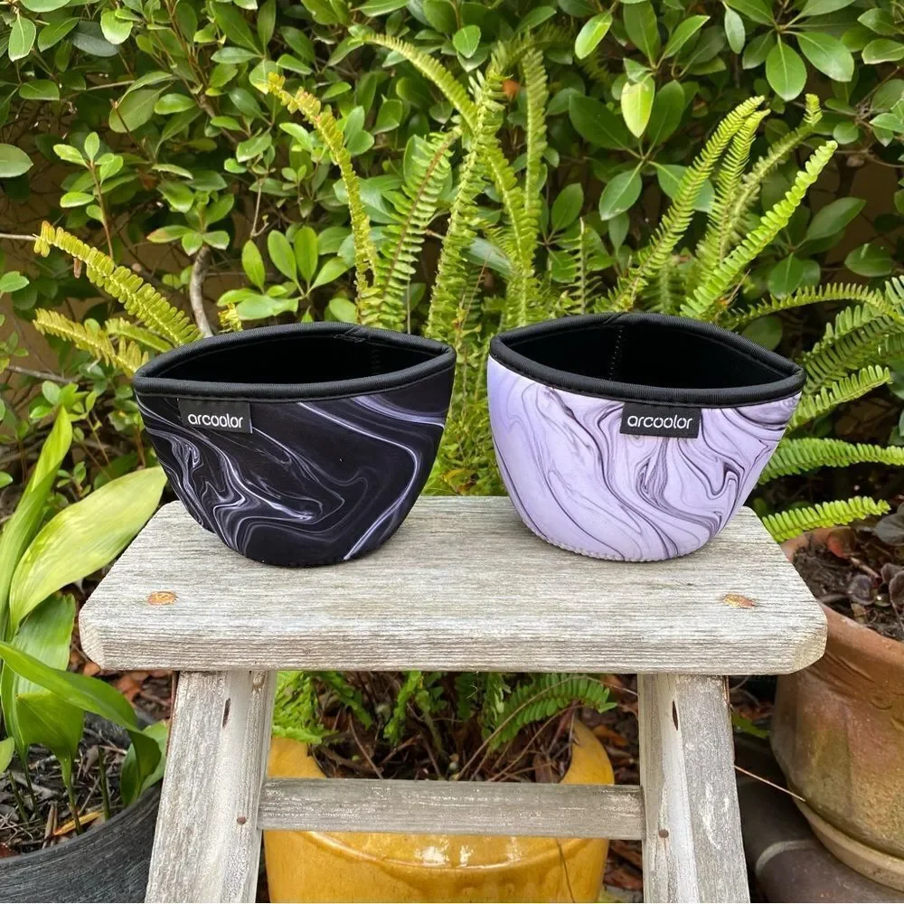 NWT New Arcoolor Insulated Reusable Neoprene Bowl Covers in Blue/Pink/Black/Gray